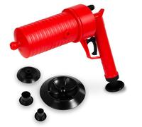 EBERTH Idropulitrice ad aria compressa per una pulizia efficace di lavandini, toilette e docce, pistola ad aria compressa per la pulizia degli scarichi, 4 attacchi Ø 4,5-20 cm, pulitore per WC
