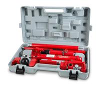 EBERTH Kit raddrizzatura corpo idraulico da 10 tonnellate con valigetta di trasporto, spargitore idraulico a V, 7 pezzi in pressione, 3 prolunghe, robusta scatola con accessori