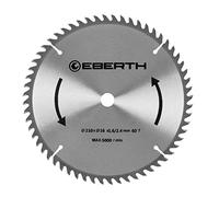 EBERTH Lama circolare in acciaio con denti in metallo duro per il taglio del legno diametro 210mm, alesaggio 16mm, spessore lama 1,6mm, larghezza di taglio 2,4mm, 40 denti, numero di giri massimo 5000