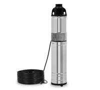EBERTH Pompa per pozzi profondi 4" in acciaio inossidabile 370 W, diametro 4 pollici (10 cm), filettatura di collegamento 1 1/4 pollici, cavo di alimentazione 15 m, profondità di lavoro max. 15 m