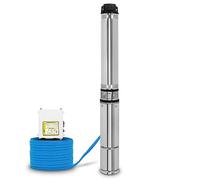 EBERTH Pompa per pozzi profondi 4" in acciaio inossidabile, 550W sommersa, 20m cavo, 43m prevalenza, con filtro