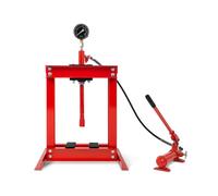 EBERTH Pressa idraulica da officina 6T pressa idraulica con manometro, pressa da tavolo, altezza di lavoro 355 mm, larghezza di lavoro 350 mm, altezza totale 860 mm, 2 ganasce di supporto, cilindro