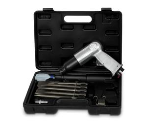 EBERTH Scalpello pneumatico Martello pneumatico con set di utensili, set con 10 pezzi, scalpello pneumatico da 175 mm, 4500 colpi/min, incl. 5 accessori, attacco da 1/4 di pollice