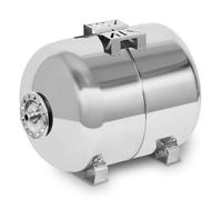 EBERTH Serbatoio a pressione 100L, 6 bar, Set di spinta, Serbatoio, Pallone, attacco da 1" per pompa domestica, pompa da pozzo, Acciaio inox, Booster, orizzontale, parete da 1,2 mm