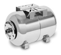 EBERTH Serbatoio a pressione 50L, 6 bar, Set di spinta, Serbatoio, Pallone, attacco da 1" per pompa domestica, pompa da pozzo, Acciaio inox, Booster, orizzontale, parete da 0,8 mm