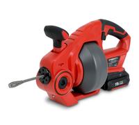 EBERTH Spirale automatica per la pulizia dei tubi, elettrica, Coclea di Drenaggio con batteria da 18V 2Ah, spirale zincata con 560 giri/min, diametro spirale 11 mm, lunghezza spirale 7,6 m