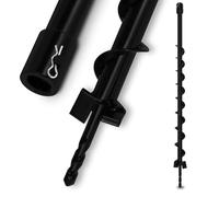 EBERTH Trapano da Giardino in Acciaio, Diametro 40mm, Lunghezza 800mm, Assorbimento 20mm, Trapano elicoidale da Giardino Laccato Nero, Vite con Tagliente 45°, Collegamento con bulloni di bloccaggio