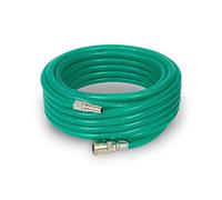 EBERTH Tubo per aria compressa 10m, tubo per compressore con diametro 10mm x 14mm (interno x esterno), attacco rapido 3/8" e pressione di esercizio di 24 bar, Accessori per pistola ad aria compressa