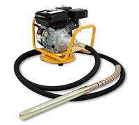 EBERTH Vibratore per Calcestruzzo a Benzina 4800W, Lunghezza Tubo 6m, Testa Vibrante in Acciaio Rinforzato 45mm di Diametro, Albero Flessibile, Robusto Telaio Metallo Ruotabile a 360°