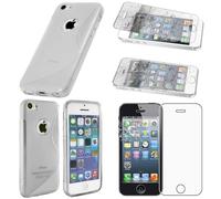 ebestStar - Cover Compatibile con iPhone SE 5S 5 Custodia Protezione S-Line Silicone Gel TPU Morbida e Sottile, Trasparente +Pellicola Vetro Temperato [Apparecchio: 123.8 x 58.6 x 7.6mm, 4.0'']