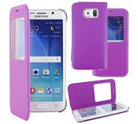 ebestStar - Cover Compatibile con Samsung S6 Edge + Galaxy SM-G928F Edge Plus Custodia Portafoglio Protezione Libro Flip con Finestra View, Viola [Apparecchio: 154.4 x 75.8 x 6.9mm, 5.7'']