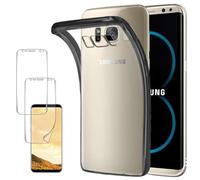 ebestStar - Cover Compatibile con Samsung S8 Galaxy Custodia Trasparente Silicone Morbida, Trasparente/Nero + Pacco x2 Pellicole 3D, Copertura Integrale [Apparecchio: 148.9 x68.1 x8mm, 5.8'']