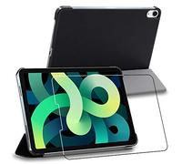 ebestStar - Cover per iPad Air (2020) 10.9, iPad Air 4 Apple, Custodia Protezione Flip Magnetica, Slim Case Sottile Pelle PU, Nero + Vetro Temperato
