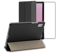 ebestStar - Cover per Lenovo Tab M9, Custodia Protezione Flip Magnetica, Slim Case Sottile Pelle PU, Nero + Vetro Temperato