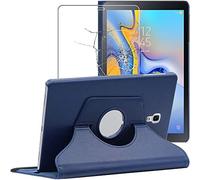 ebestStar - Cover per Samsung Galaxy Tab A 10.5 (2018) T590 T595, Custodia Protezione Rotazione 360, Pelle PU, Blu scuro + Vetro Temperato
