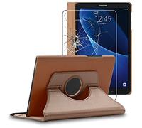 ebestStar - Cover per Samsung Galaxy Tab A6 A 10.1 (2018, 2016) T580 T585, Custodia Protezione Rotazione 360, Pelle PU, Dorato + Vetro Temperato