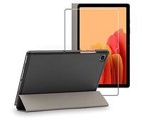 ebestStar - Cover per Samsung Galaxy Tab A7 10.4 T505 (2022, 2020), Custodia Protezione Flip Magnetica, Slim Case Sottile Pelle PU, Grigio + Vetro Temperato
