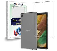 ebestStar - Cover per Samsung Galaxy Tab A7 Lite 8.7 T220 T225, Custodia Silicone Trasparente, Protezione TPU Antiurto, Morbida Sottile Slim, Trasparente + Vetro Temperato
