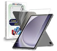 ebestStar - Cover per Samsung Galaxy Tab A9+ (2023) SM-X210, Custodia Silicone Trasparente Protezione TPU Antiurto, Bordi Rinforzati, Trasparente + Vetro Temperato
