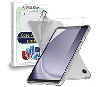 ebestStar - Cover per Samsung Galaxy Tab A9 8.7 (2023) SM-X110, Custodia Silicone Trasparente Protezione TPU Antiurto, Bordi Rinforzati, Trasparente + Vetro Temperato