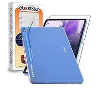ebestStar - Cover per Samsung Galaxy Tab S7 FE T730, 5G T736B, Custodia Silicone Trasparente, Protezione TPU Antiurto, Morbida Sottile Slim, Trasparente + Vetro Temperato