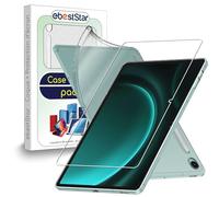 ebestStar - Cover per Samsung Galaxy Tab S9 FE X510N, 5G X516B, Custodia Silicone Trasparente, Protezione TPU Antiurto, Morbida Sottile Slim, Trasparente + Vetro Temperato