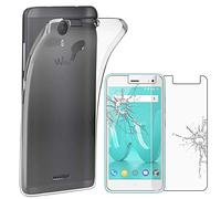 ebestStar - Cover per Wiko Jerry 2, Custodia Silicone Trasparente, Protezione TPU Antiurto, Morbida Sottile Slim, Trasparente + Vetro Temperato