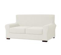 EBETA Copridivano elastico, Copripoltrona Jacquard 2 Posti con 2 Fodera per cuscino, Copridivano Un Posto AntiGraffio per Gatto Cani (Bianco crema, 2 Posti)