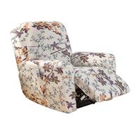 EBETA Fodera completa per poltrona - 4 pezzi - Elasticizzata - Per poltrona relax - Con tasche (manicotto a fiore)