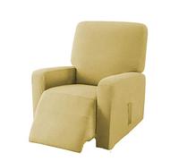 EBETA Jacquard Copripoltrona Fodera per poltrona, Coprisedile Chivas Poltrona Reclinabile Relax Completo Elasticizzato con Tasche (Giallo)