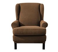 EBETA Jacquard Salvadivano Copripoltrona Trapuntato Adele, Copripoltrona con Orecchie Poltrona Protettiva Elasticizzato Antiscivolo (Marrone)