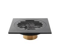 EBGAZSPD 10X10 cm Quadrato Nero Tutto in Rame Deodorante Coperchio del Filtro Scarico a Pavimento Doccia Scarico a Pavimento Accessori Hardware for Il Bagno(A)