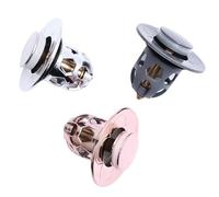 EBGAZSPD 3PCS Lavabo Lavello Scarico a Pavimento Scarico Pop-Up Core Raccoglitore for Capelli Doccia Lavello Filtro Raccordi a Spina Push-to-Order(Rose-Gold)