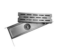 EBGAZSPD Griglia di Scarico for Doccia Quadrata Spazzolata in Acciaio Inossidabile SUS 304, drenaggio Lungo, Griglie di Scarico for Pavimenti del Bagno, Filtro for Doccia(Type A Deep Seal)