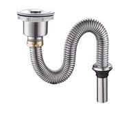 EBGAZSPD Lavello della Cucina Tubo di Scarico Anti Morso di Ratto Lavello in Acciaio Inox Filtro Deodorante Lavabo Fogna Scolapiatti Accessori for Il Bagno(80cm)