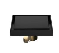 EBGAZSPD Scarico a Pavimento for Piedi 10 * 10cm Anti-Odore Scarichi for Bagno Deodorizzazione Quadrato Fai da Te Nero Filtro for Doccia Tappo Copertura Tubo Acciaio Inossidabile 304(Silver-Brass)