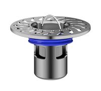 EBGAZSPD Scarico for Pavimento antiodore for Bagno Nucleo Interno Interamente in Rame Coperchio Chiuso Tubo fognario Filtro antiritorno Pistola Universale Grigio(Silver)