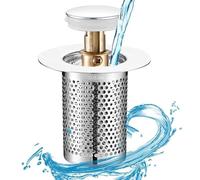 EBGAZSPD Tappo di Scarico Nucleo di Rimbalzo Valvola Filtro di Scarico del Bacino Catcher Capelli Doccia Lavello Filtro Tappo for Il Bagno Coperchio di Scarico del Bagno(Short)