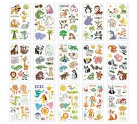 EBHO 15 Fogli Tatuaggi Animali Glow-in-the-Dark per Bambini, Temporanei e Resistenti all'Acqua