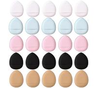 EBHO 20 Pezzi Polvere Puff Cipria,Spugnette Cipria,Cerchio Quadrato Triangolari Spugnette Trucco，Spugne In Polvere Morbide Lavabili e Riutilizzabili Con Cinturino