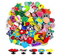 EBHO 50 Pezzi Charm per Scarpe, Accessori Crocs, Charm per Scarpe, Charms Accessori per Lacci Anime per Adolescenti-DIY Ornaments, Crocs Shoe Decoration per Sandali, Zoccoli, Braccialetti
