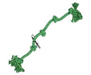 Ebi, 'Floss' Gioco Corda 5 Nodi XXXXXL Verde, Cotone Solido contorto, Miscela di Colore Verde, di qualità, Fino al Cuore, Contribuisce a Denti e Gengive sani
