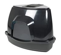 Ebi, Vassoio per lettiera angolare Prism, 60 Zen Series M - 38x56x40cm Nero, con Piedini Antiscivolo, con Porta Nera Semi-Trasparente e Maniglia, Filtro al Carbone Che assorbe Gli odori, in plastica