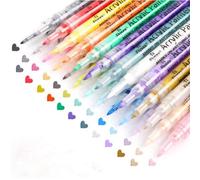 EBIEFLY Set di pennarelli permanenti per nail art, graffiti, pennarelli per pittura artistica, penne fineliner permanenti su vetro, disegno su vetro, tessuto, legno, artigianato fai da te, 0,7 mm, 12