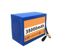 Ebike Batteria 12V 38Ah 4S3P Batteria Ricaricabile Per Bici Elettrica Con Caricabatteria E BMS Guscio in PVC impermeabile Lunga durata della batteria Per 150W-500Wmotore 12V 38Ah,XT60+DC