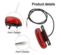 Ebike Per Guida Notturna Fanale Posteriore LED con Connettore 6 Pin per 36V e 48