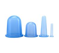 Ebilun 4pcs Cupping Set, Terapia medica del silicone Cupping Kit, massaggi vuoto gomma Cup per corpo del collo del fronte posteriore Massage Therapy vuoto, blu
