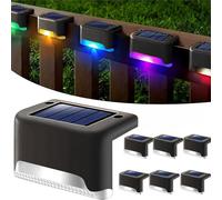 EBILUN Luci solari per esterni, confezione da 4 - 32 pezzi, luci solari impermeabili a LED ad energia solare, luci per esterni, per ponte, scale, recinzioni, ringhiere, pareti, giardino, cortile (12