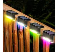 EBILUN Luci solari per esterni, confezione da 4 - 32 pezzi, luci solari impermeabili a LED ad energia solare, luci per esterni, per ponte, scale, recinzioni, ringhiere, pareti, giardino, cortile (8