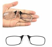 EBILUN Mini nasello portatile occhiali da lettura da uomo per donne senza montatura ingrandimento presbito occhiali da donna +1.0 a +3.0 (argento, +1.00)